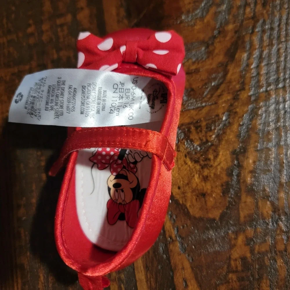 Disney Store Baby Minnie Mouse Costume Shoes Hat Minnie Mouse Ears Dress 6/9 M - Picture 4 of 6